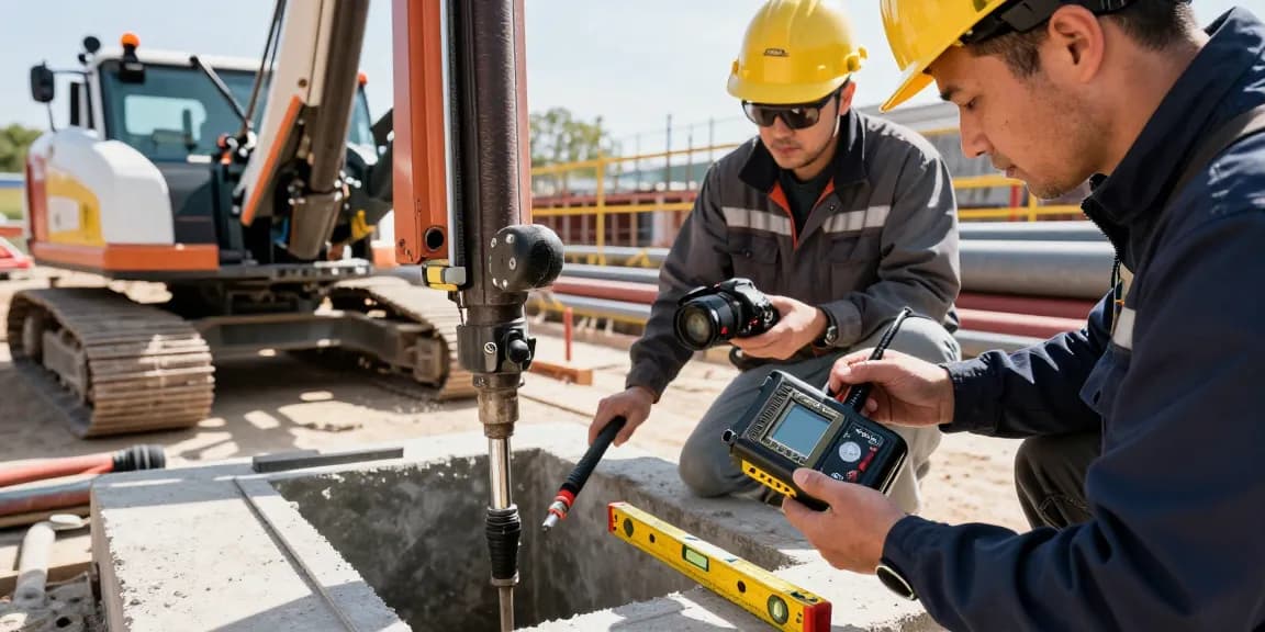 DigiTrak transmitter for sale showcased on site, technicians inspecting equipment for precision drilling.