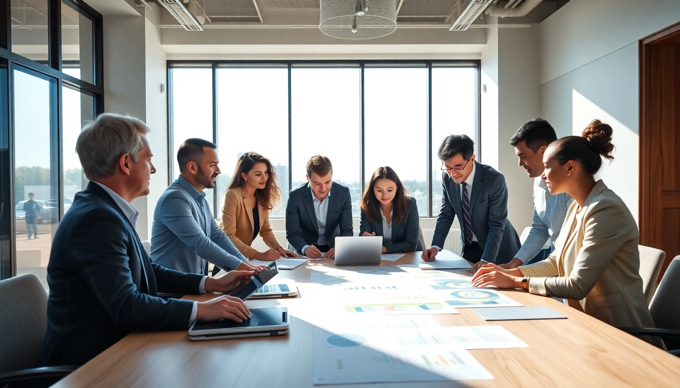Team brainstorming strategy capture management in a modern office setting.