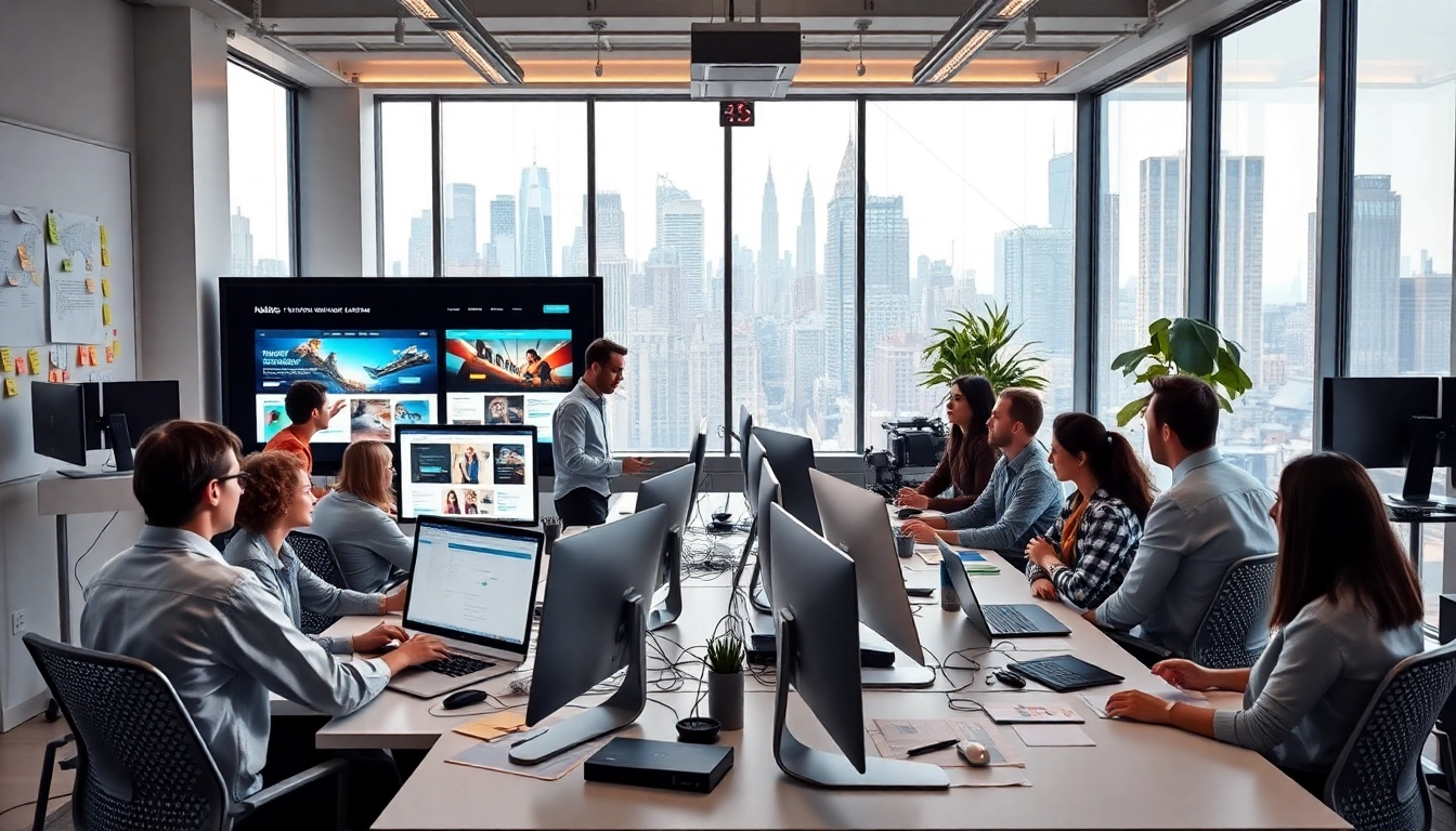 New York web design services team collaborating in a modern office.