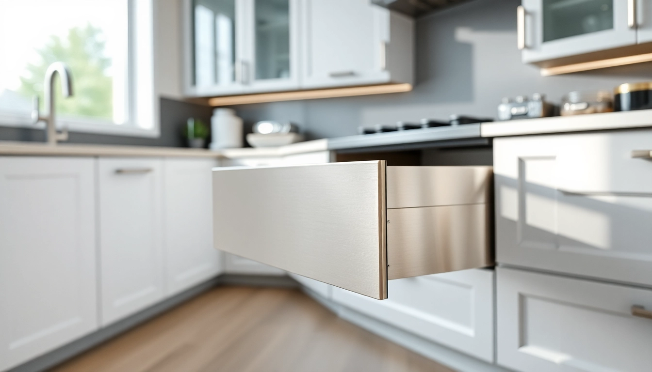 Discover the features of a Double Wall Drawer System in a modern kitchen setup.