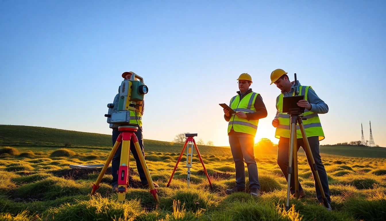 Topographical Surveyors London Surrey conducting a professional land survey with advanced equipment.