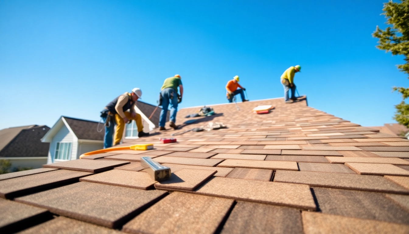 South Jersey roofing professionals installing high-quality shingles on a house.