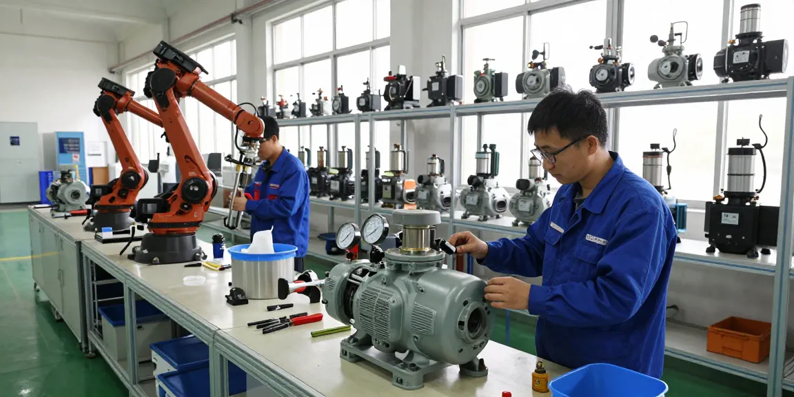 Chemical metering pump assembly in a bright industrial setting showcasing precision engineering processes.