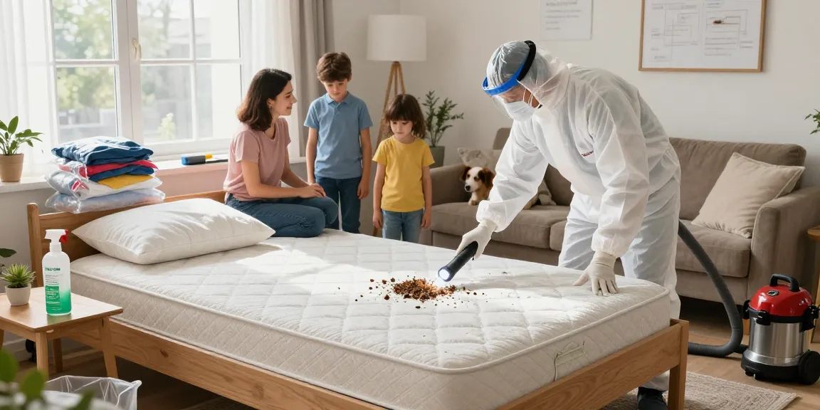 Effective bed bug removal process with a professional exterminator in a home.