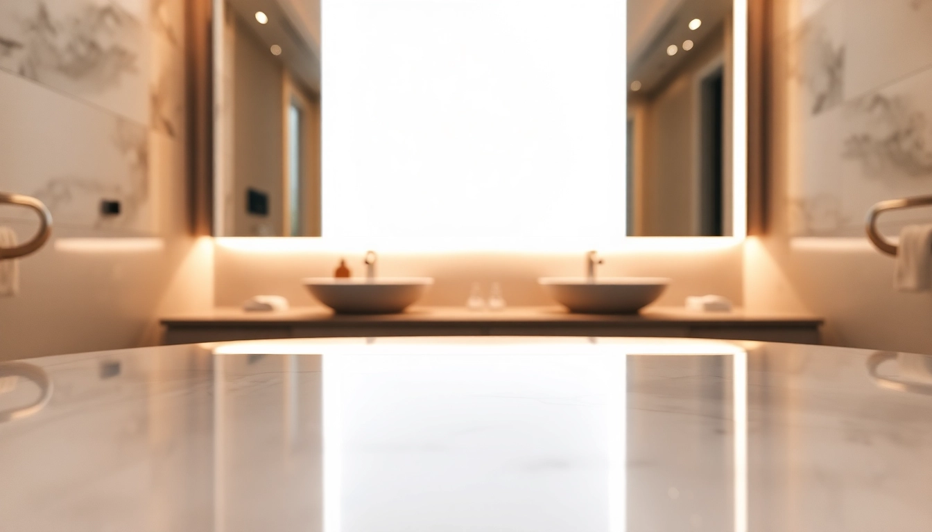 Admire the elegant led mirror enhancing a stylish bathroom's aesthetic with contemporary design.