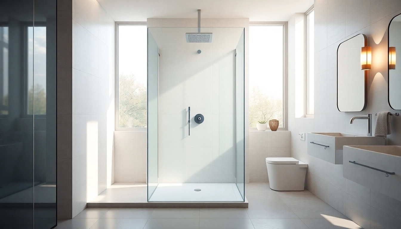 Showcase of sunny shower usa inc's luxurious shower system in a modern bathroom setting.
