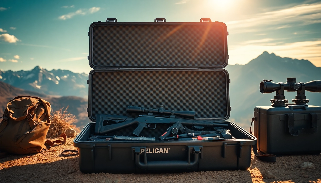 Shop the Pelican gun case for sale, showcasing its durable design and interior features.