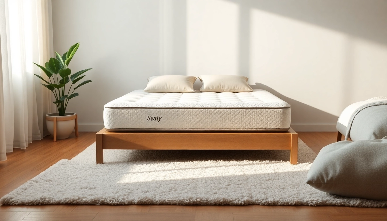 Experience the comfort of a Sealy memory foam mattress in a serene bedroom setting.