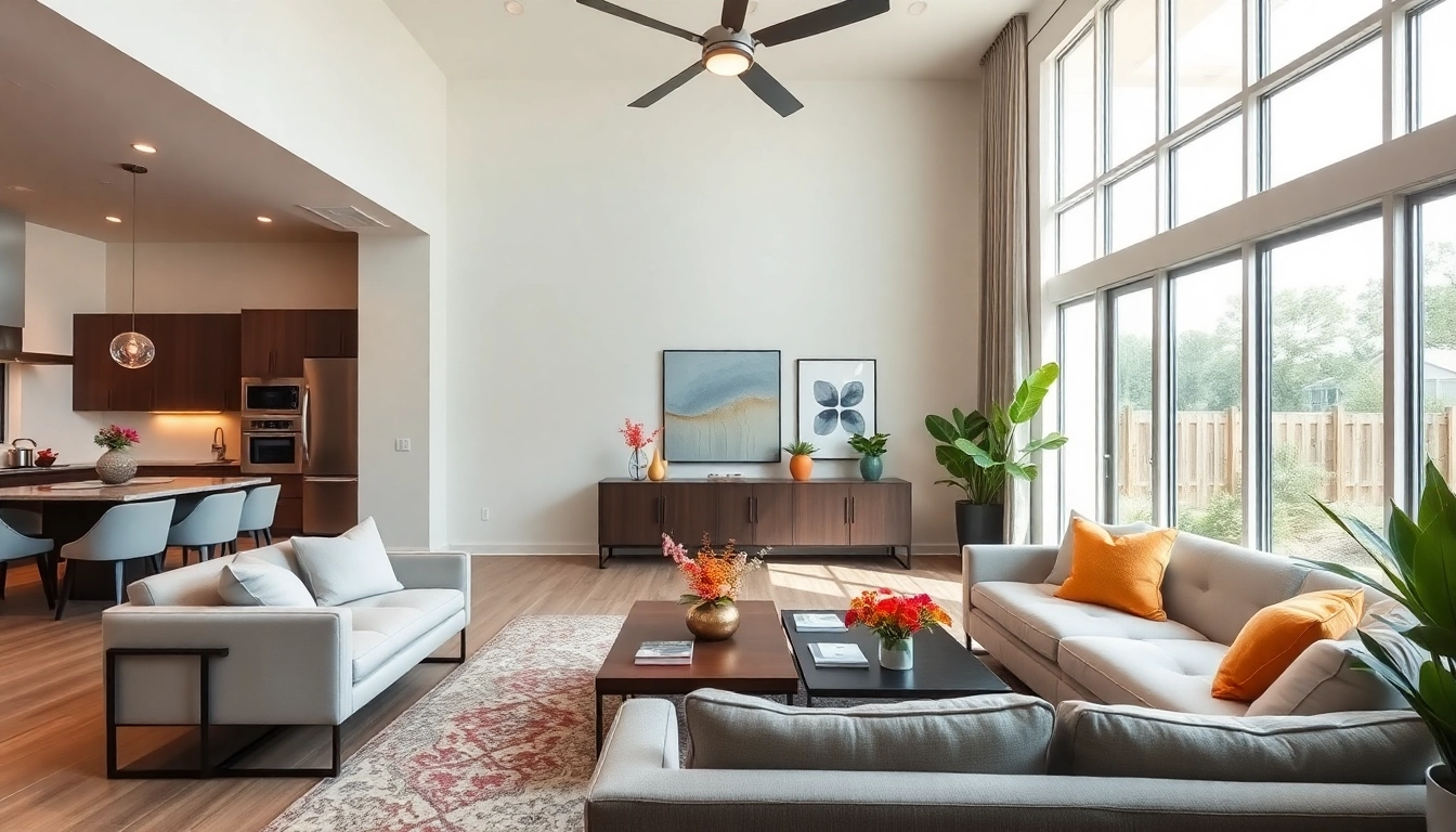 Austin residential remodeling contractor elegantly transforms a cozy living space with modern decor.