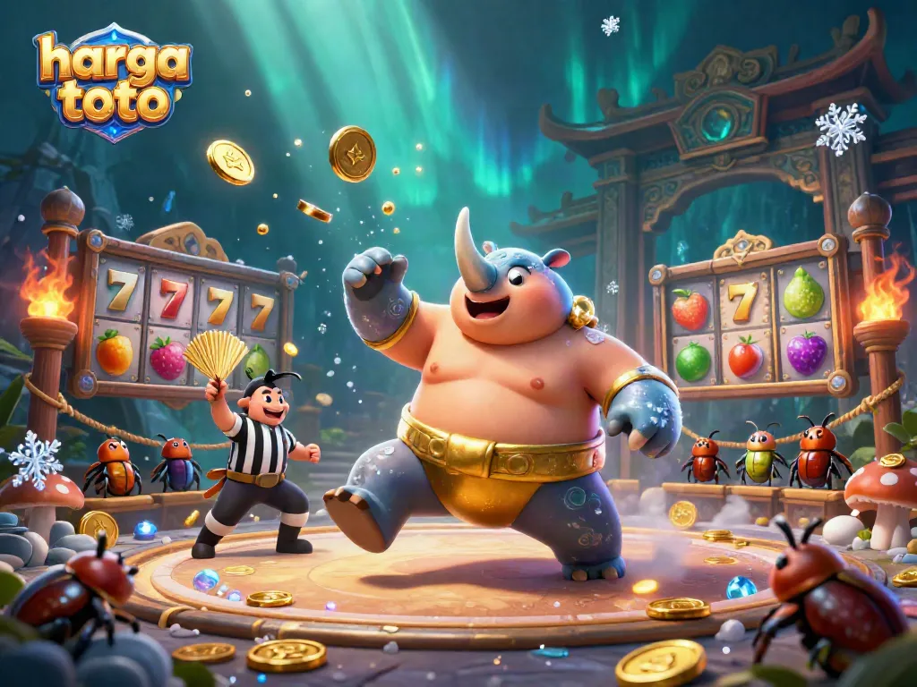 Experience thrilling jackpots and wins in this vibrant harga toto online slot illustration.