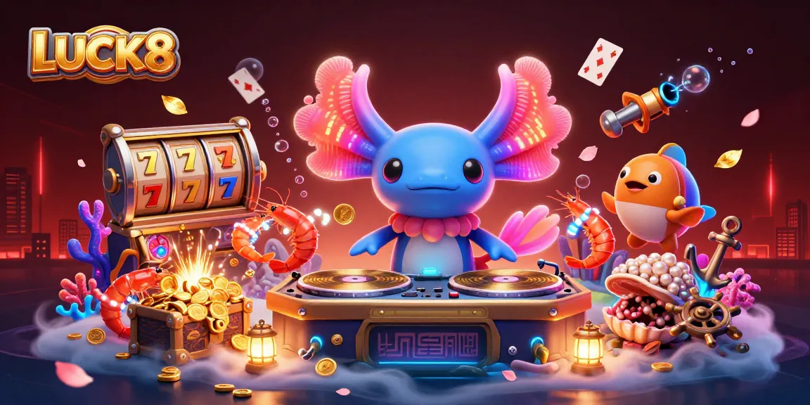 Experience thrilling slot gaming at LUCK8 with vibrant characters and dynamic casino elements.