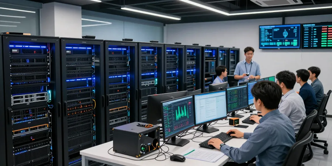 Professionals managing VDS sunucu solutions in a modern data center.