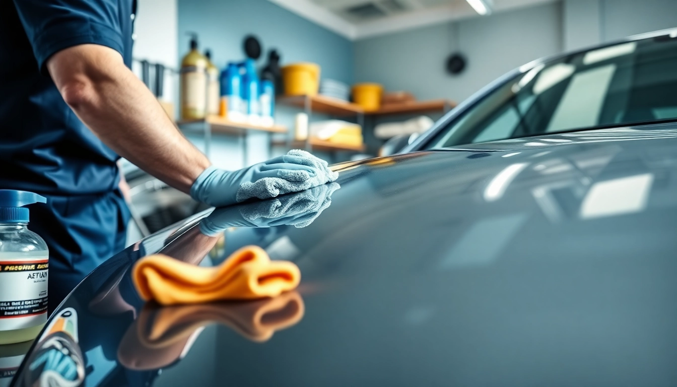 Experience expert auto detailing Cleveland TN with professionals polishing cars and organizing supplies.
