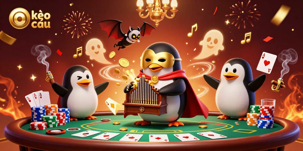 Engage in thrilling kèo nhà cái action with a vibrant 3D casino scene filled with excitement.