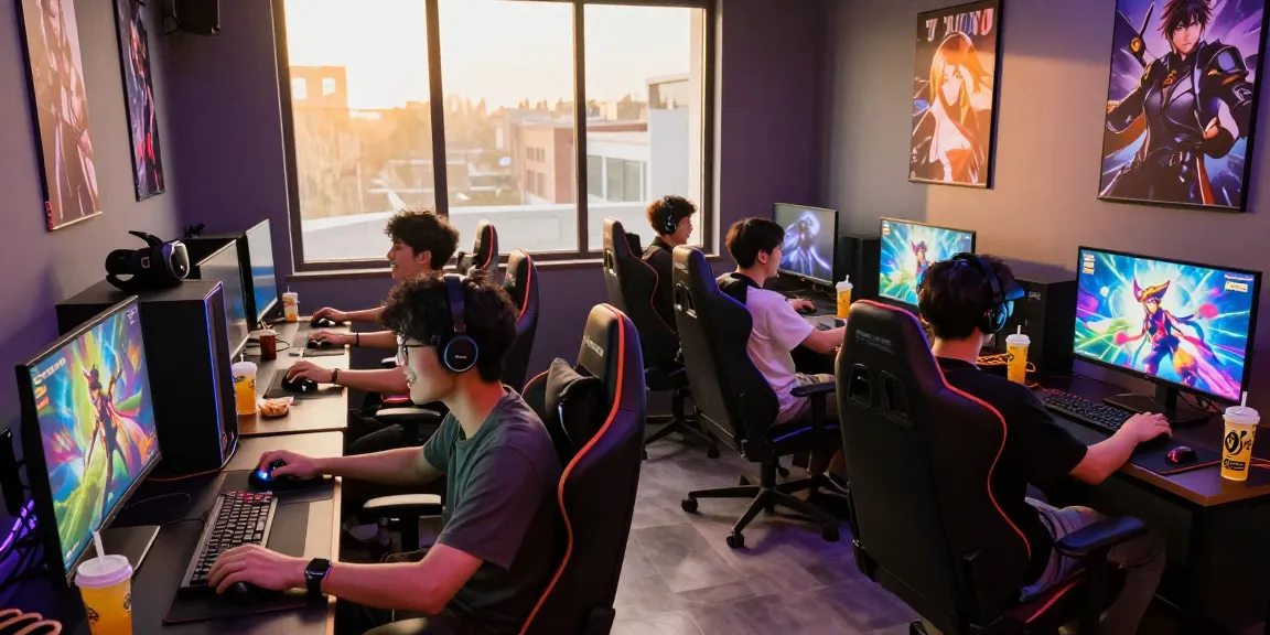 Gamers enjoying vibrant NSFW games in an energetic lounge setting