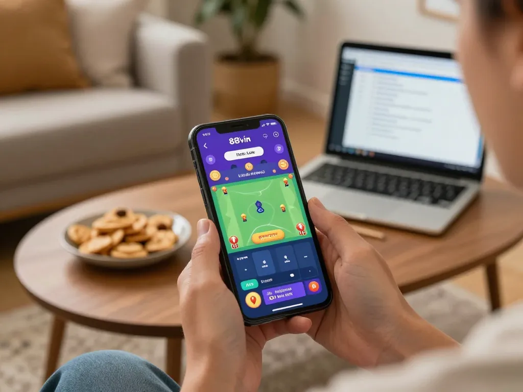 Engaging with the 88vin app while playing live dealer games in a cozy home setting