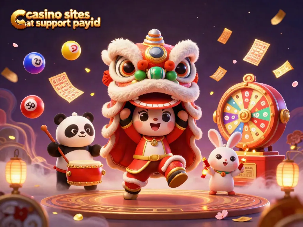 Enjoy the excitement at casino sites that support payid with this vibrant, dynamic illustration featuring a festive lion dance.