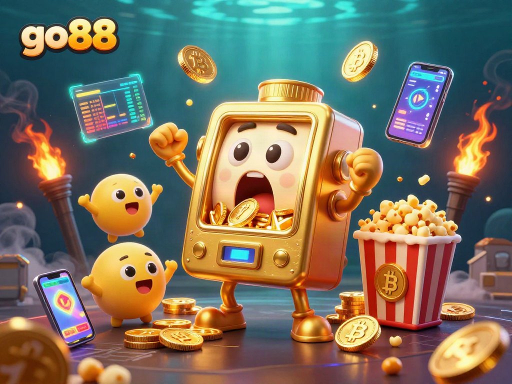 Experience the excitement of go88 casino as stunning jackpots pour forth in a vibrant 3D illustration.