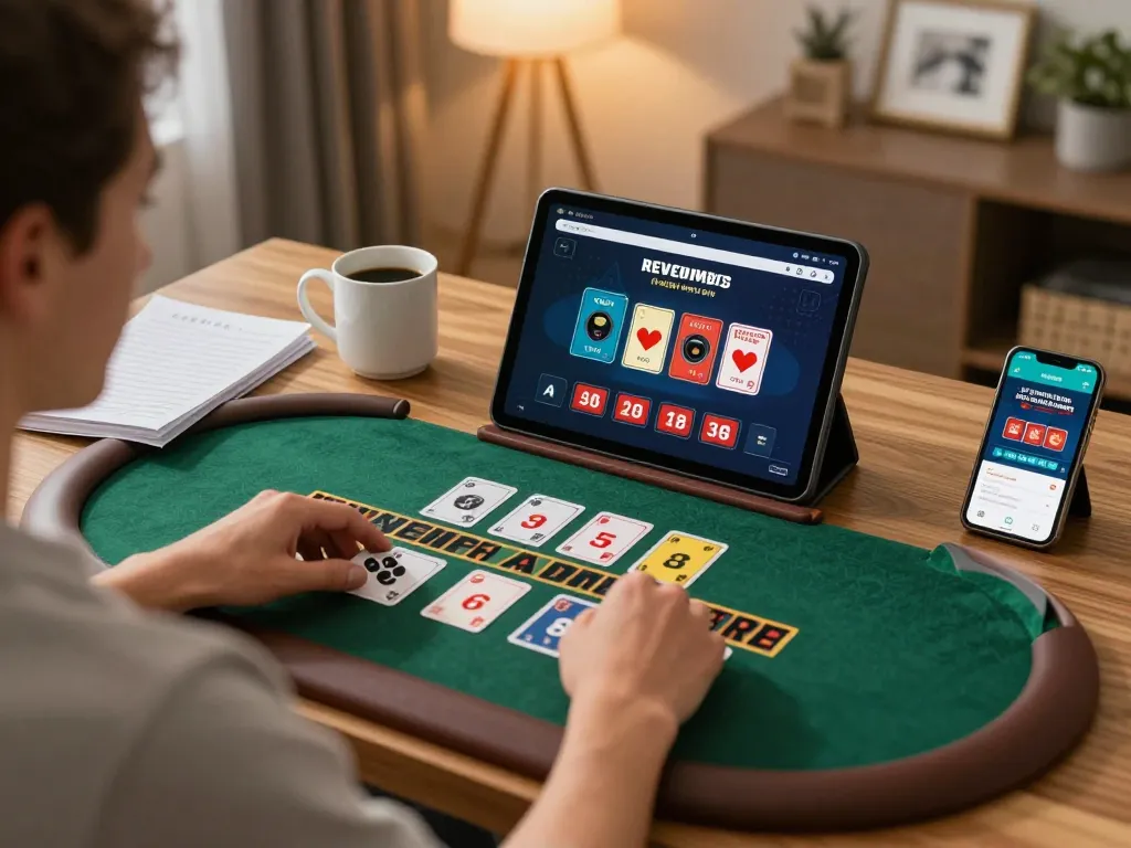 Play blackjack at UU88 online with a dynamic tablet gaming setup at home.