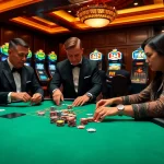 Players engaging in a thrilling blackjack game at a casino, showcasing tg88 gaming excitement.