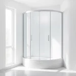Duschkabine 80x80 in modernem Badezimmer mit gläsernen Wänden und elegantem Design.