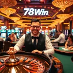 Experience thrilling gameplay at 78Win with players enjoying roulette and poker tables.