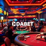 Experience thrilling gameplay at DABET's vibrant casino with slot machines and poker tables.