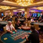 Engaged players at a man club roulette table experience the thrill of high-stakes gambling.