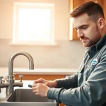 Efficient installation in north shore plumbing with a professional plumber in action.