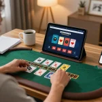 Play blackjack at UU88 online with a dynamic tablet gaming setup at home.