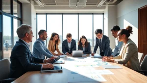 Team brainstorming strategy capture management in a modern office setting.
