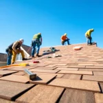 South Jersey roofing professionals installing high-quality shingles on a house.