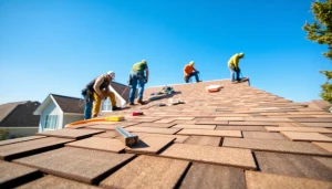 South Jersey roofing professionals installing high-quality shingles on a house.