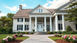 Enhancing colonial home renovation with elegant architecture, lush landscaping, and inviting atmosphere.