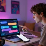 Interactive spicychat session showing user engaged with AI character in futuristic home setting.