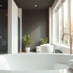 Transform your space with elegant showers au, featuring sleek fixtures and a modern design.