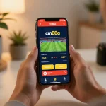 Engaging sports betting on cm88a with vibrant smartphone interface highlighting live match options.