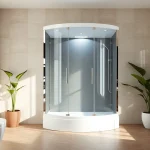 Erleben Sie die sonni Duschkabine in einem modernen Badezimmer mit stilvollen Details und eleganter Atmosphäre.