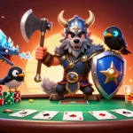 Experience thrilling poker moments with okwintv's vibrant Viking warrior and dynamic game elements.