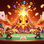 Experience exciting gaming with crazyvegas at this vibrant 3D casino scene featuring treasures and poker elements.