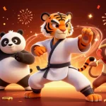 Engage with UG88's vibrant gaming world, showcasing colorful treasures and lively characters in a rich 3D casino illustration.