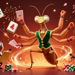 Experience excitement at as9 with a giant mantis card sharp in a vibrant casino scene.