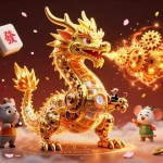 Engage with the world of J88 online gaming featuring a golden dragon and rich casino elements.
