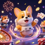 Experience OKWIN's thrilling gaming adventure in a cosmic casino with floating prizes and energetic atmosphere.